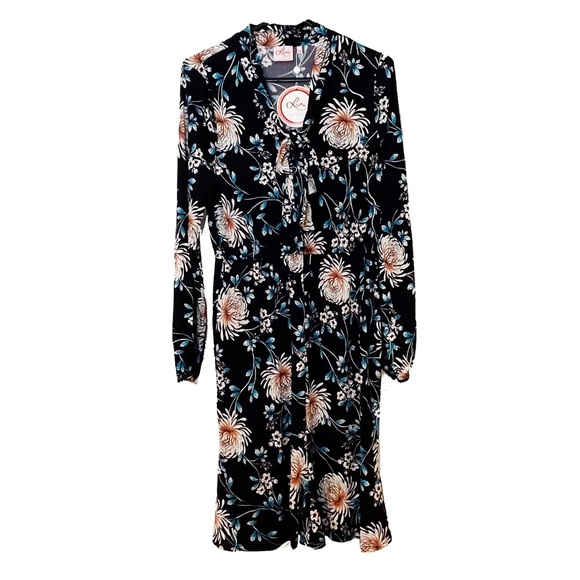 Leona Edminston Dresses & Skirts - BNWT Leona Edmiston classic pussybow floral neck tie dress